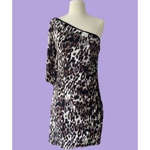 Leopard One shoulder Dress